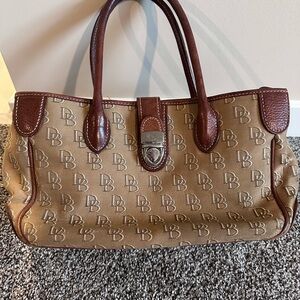 Dooney & Bourke Tan and Brown Monogram Bag